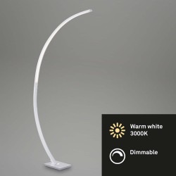 Moderna zakrivljena LED podna lampa Briloner 165cm od brušenog aluminijuma