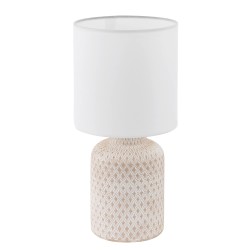 EGLO Bellariva stona lampa sa keramičkim postoljem i belim tekstilnim abažurom
