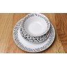Davis & Grant 12-delni set tanjira i činija od porcelana crno beli dizajn sa zlatnim rubom