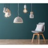 Industrijska viseća lampa od prirodnog sivog betona i masivnog drveta kaučukovca Loistaa Lylia