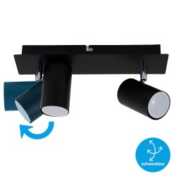 Briloner Run Dupla Spot Lampa 2xGU10 Crna | Outlet BGD