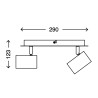 Briloner Run Dupla Spot Lampa 2xGU10 Crna | Outlet BGD