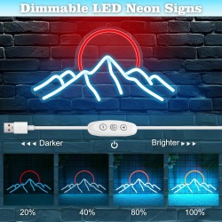 Neon LED Znak Sunset Mountain 41.5x22.3cm