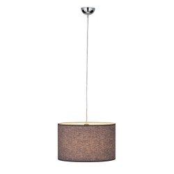 Moderna viseća lampa Lugh Lighting Castiel sa sivim lanenim abažurom i donjim difuzorom protiv blještanja