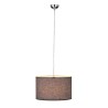 Moderna viseća lampa Lugh Lighting Castiel sa sivim lanenim abažurom i donjim difuzorom protiv blještanja