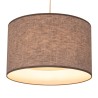 Moderna viseća lampa Lugh Lighting Castiel sa sivim lanenim abažurom i donjim difuzorom protiv blještanja
