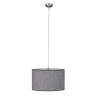 Moderna viseća lampa Lugh Lighting Castiel sa sivim lanenim abažurom i donjim difuzorom protiv blještanja