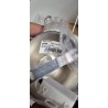 Siva Lugh Lighting Castiel visilica sa tekstilnim abažurom prečnika 40 cm i srebrnim metalnim ramom