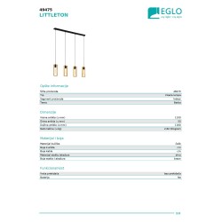 EGLO 49475 Littleton Visilica | Vintage Luster Drvo i Metal