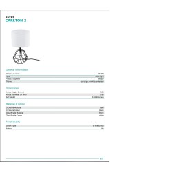 Eglo Carlton 2 95789 Stona Lampa | Crna Metalna Lampa