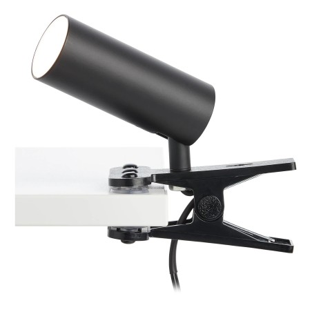 Crna LED lampa na štipaljku Brilliant Soeren 18cm za radni sto i policu