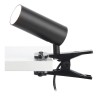 Crna LED lampa na štipaljku Brilliant Soeren 18cm za radni sto i policu