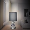 Elegantna noćna stona lampa Nave John sa crnim tekstilnim abažurom i hromiranim postoljem