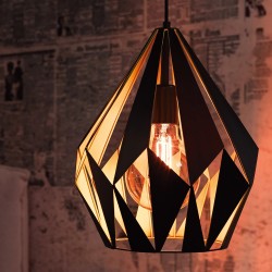 Eglo Carlton 49256 Visilica | Crna i Žuta Metalna Vintage E27