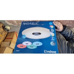 Bela Näve Nashville LED plafonjera 40 cm sa RGB svetlom, Bluetooth zvučnikom i daljinskim upravljačem