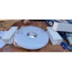 Bela Näve Nashville LED plafonjera 40 cm sa RGB svetlom, Bluetooth zvučnikom i daljinskim upravljačem