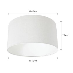 Luksuzni beli platneni abažur sa suptilnom teksturom Steinhauer Prestige Chic K1068 prečnika 40 cm