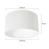 Luksuzni beli platneni abažur sa suptilnom teksturom Steinhauer Prestige Chic K1068 prečnika 40 cm