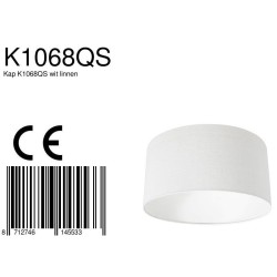 Luksuzni beli platneni abažur sa suptilnom teksturom Steinhauer Prestige Chic K1068 prečnika 40 cm