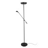 Crna Trio Reality Haora LED podna lampa sa glavnim fluter svetlom i usmerivim čitalačkim krakom