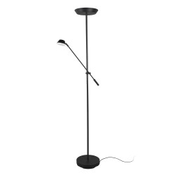 Crna Trio Reality Haora LED podna lampa sa glavnim fluter svetlom i usmerivim čitalačkim krakom