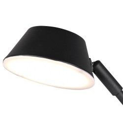 Crna Trio Reality Haora LED podna lampa sa glavnim fluter svetlom i usmerivim čitalačkim krakom