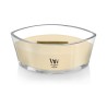 Velika luksuzna ovalna sveća WoodWick Vanilla Bean sa drvenim fitiljem koji pucketa outlet