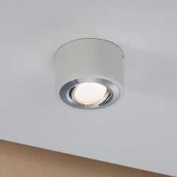 Nemačka nadgradna LED spot lampa Paulmann Argun od brušenog aluminijuma sa nagibom od 50 stepeni