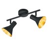 emačka plafonska spot lampa Trio Reality Nina R80162002 od crnog gvožđa sa dva zlatna reflektora