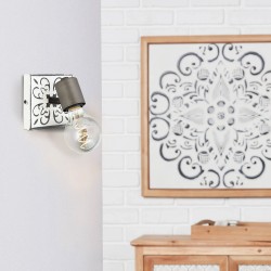 Crna zidna lampa Brilliant Vagos sa portugalskim motivom unutar abažura