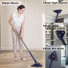 Trougaoni teleskopski mop plave boje sa 360 stepeni rotacijom i 5 mikrofiber krpa za čišćenje