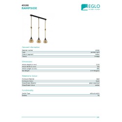 Eglo Rampside 43192 | Vintage Visilica sa Kanapom |Outlet | Sniženo