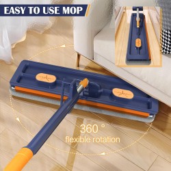 Široki ravni mop od 42 cm sa ugrađenim sistemom za ceđenje i dve mikrofiber krpe