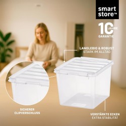 Set od 5 transparentnih SmartStore plastičnih kutija za odlaganje sa kopčama zapremine 3 litra