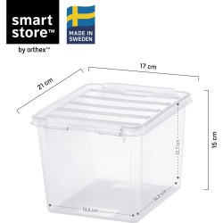 Set od 5 transparentnih SmartStore plastičnih kutija za odlaganje sa kopčama zapremine 3 litra