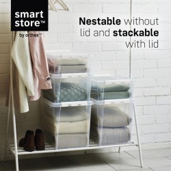 Set od 5 transparentnih SmartStore plastičnih kutija za odlaganje sa kopčama zapremine 3 litra