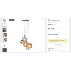 Moderna višebojna staklena visilica Loistaa Brooklyn II sa abažurima različitih oblika outlet