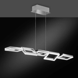 Srebrna WOFI Montreal LED visilica od niklovanog aluminijuma sa pet svetlosnih elemenata
