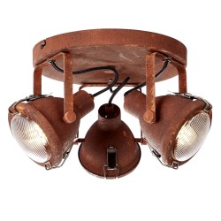 Brilliant Bentli plafonska lampa industrijski dizajn u boji rđe sa 3 sijalična grla