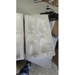 Set od 8 prozirnih Glasseam mini vaza od borosilikatnog stakla u različitim rebrastim oblicima