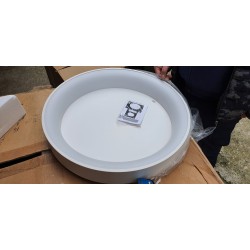 Wofi Shay okrugla LED plafonjera prečnika 60 cm u srebrnoj boji sa toplom belom svetlošću i dimovanjem