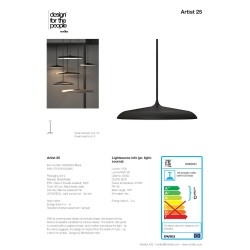 Danska minimalistička crna LED visilica Nordlux Artist 25 sa tekstilnim kablom od 3 metra