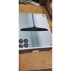 Crna Nordlux Artist 25 LED visilica sa okruglim metalnim abažurom i crnim tekstilnim kablom