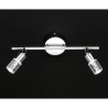 Srebrna sjajna Wofi Action Lugo LED plafonska spot lampa sa dva podesiva prozirna akrilna reflektora