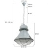 Steinhauer Mexlite LEA velika siva industrijska visilica od metala prečnika 47 cm