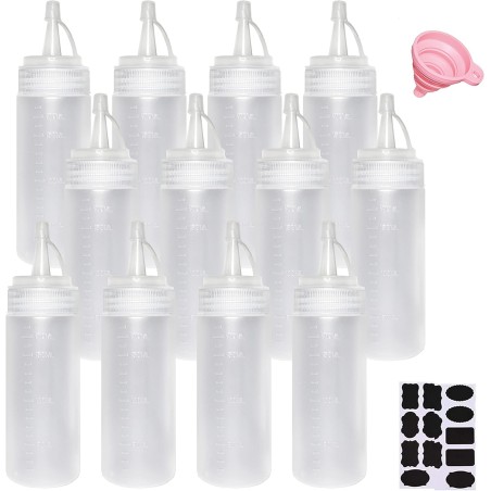 Squeezy set 12 dozir boca 200ml za kečap senf ulje i dekoraciju bez BPA