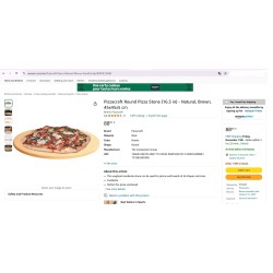 Polomljen Pizzacraft ThermaBond okrugli kamen za picu prirodne boje, prečnika 16,5 inča