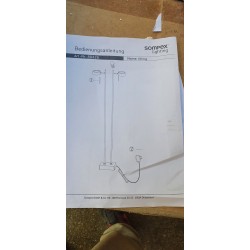 Moderna hromirana LED podna lampa Sompex Bling sa dve podesive glave i touch dimerom