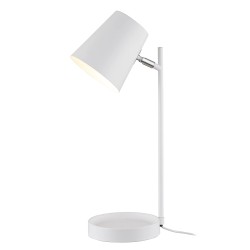 Loistaa Wheeler bela metalna stona lampa sa mat završnom obradom i podesivim abažurom