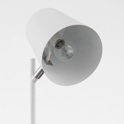 Loistaa Wheeler bela metalna stona lampa sa mat završnom obradom i podesivim abažurom